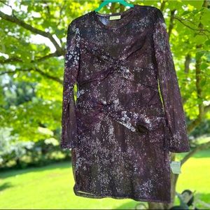 NWT $340 MSRP Torn by Ronny Kobo | Galaxy Dress in Purple Passion Size L
